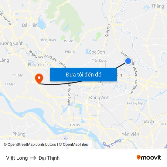 Việt Long to Đại Thịnh map