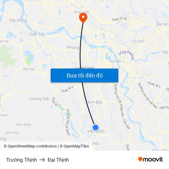 Trường Thịnh to Đại Thịnh map