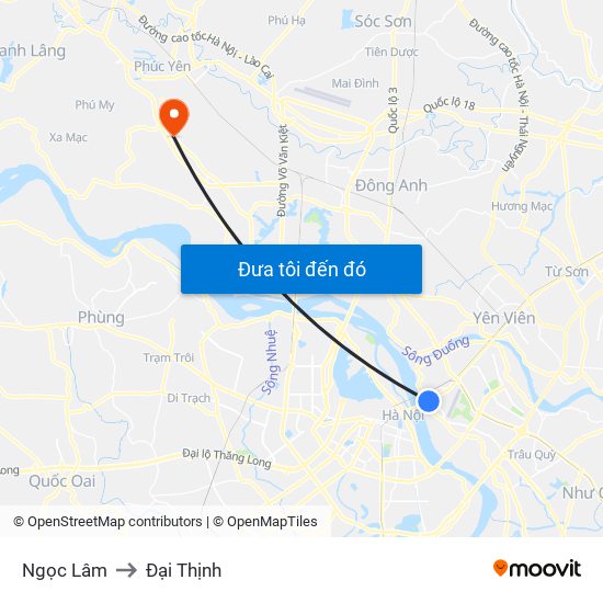 Ngọc Lâm to Đại Thịnh map