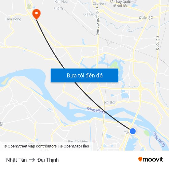 Nhật Tân to Đại Thịnh map