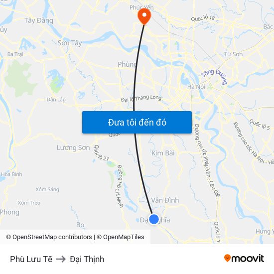 Phù Lưu Tế to Đại Thịnh map