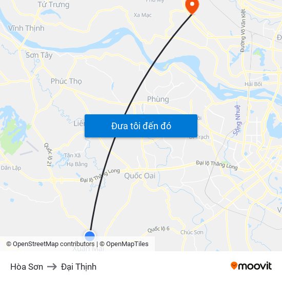 Hòa Sơn to Đại Thịnh map