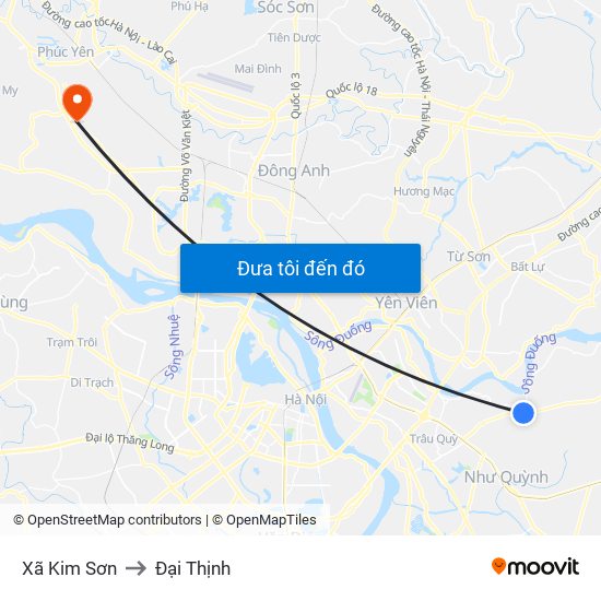 Xã Kim Sơn to Đại Thịnh map
