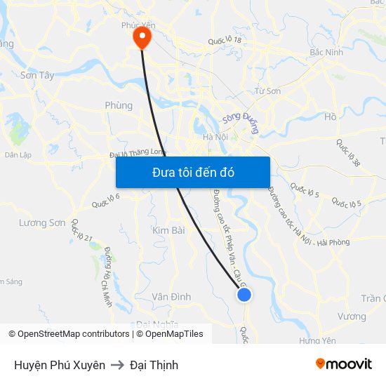 Huyện Phú Xuyên to Đại Thịnh map