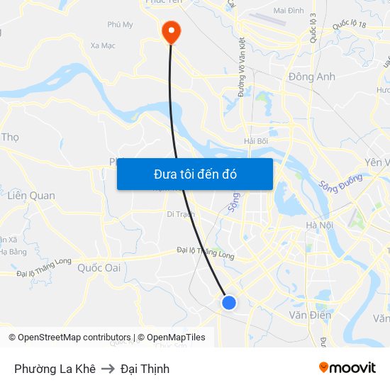 Phường La Khê to Đại Thịnh map