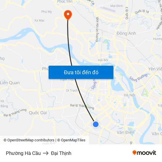 Phường Hà Cầu to Đại Thịnh map
