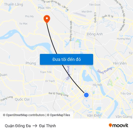 Quận Đống Đa to Đại Thịnh map