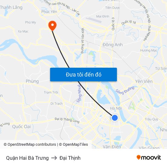 Quận Hai Bà Trưng to Đại Thịnh map