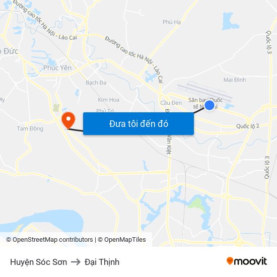 Huyện Sóc Sơn to Đại Thịnh map