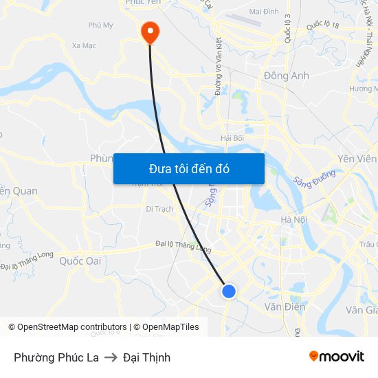 Phường Phúc La to Đại Thịnh map