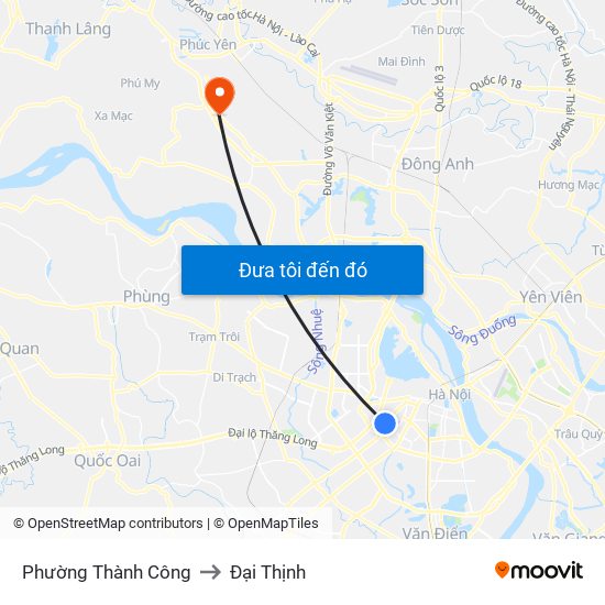 Phường Thành Công to Đại Thịnh map