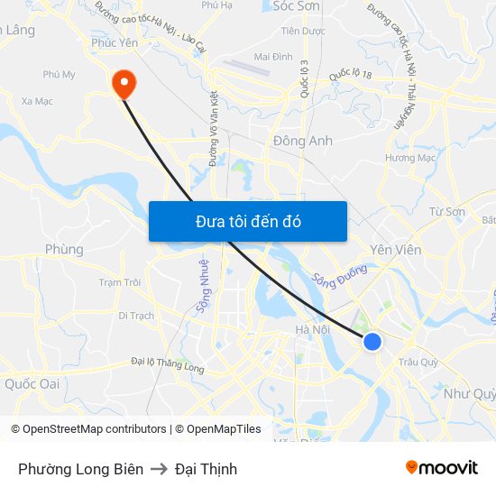Phường Long Biên to Đại Thịnh map