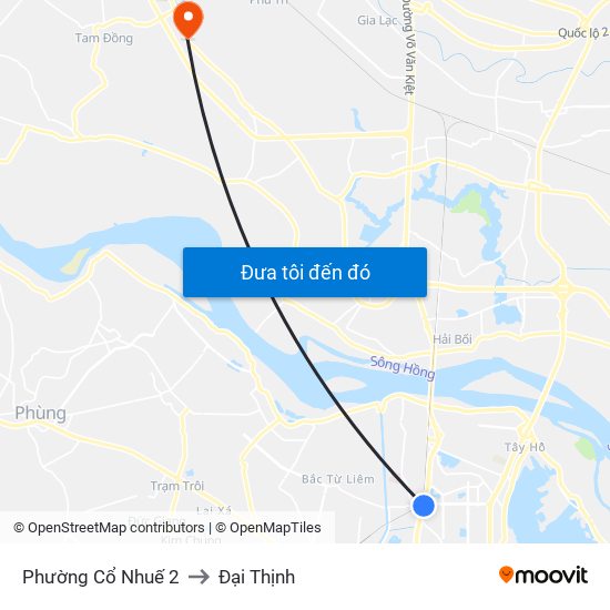 Phường Cổ Nhuế 2 to Đại Thịnh map