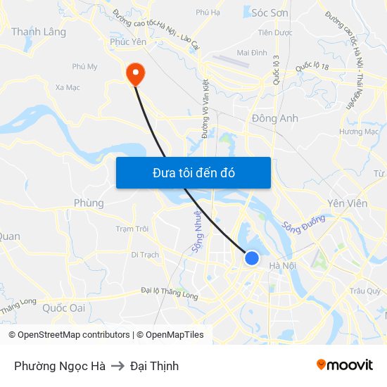 Phường Ngọc Hà to Đại Thịnh map