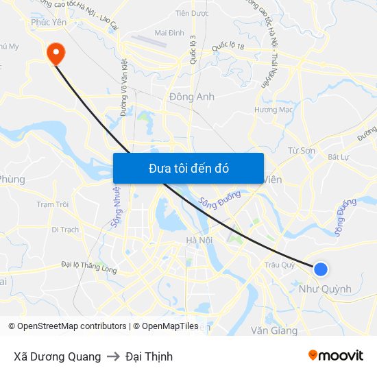 Xã Dương Quang to Đại Thịnh map
