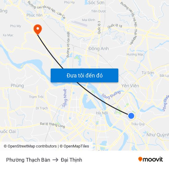 Phường Thạch Bàn to Đại Thịnh map