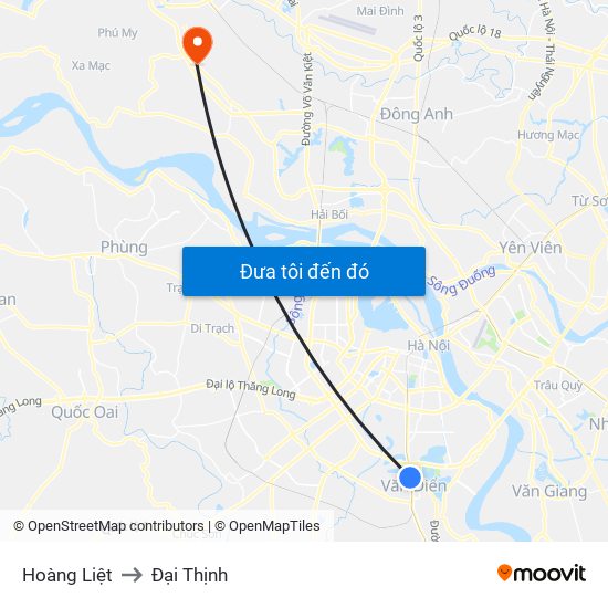 Hoàng Liệt to Đại Thịnh map