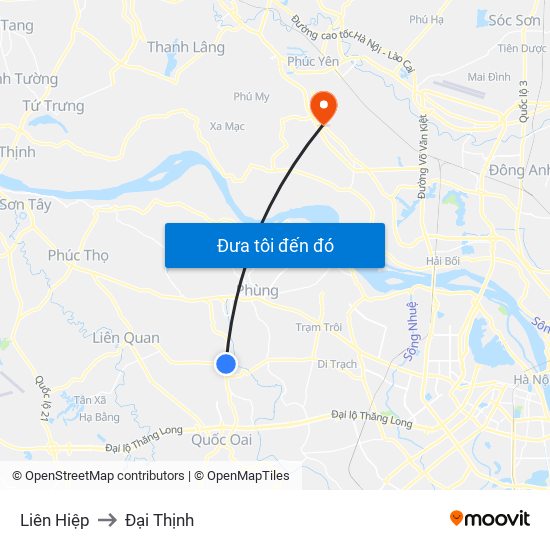 Liên Hiệp to Đại Thịnh map