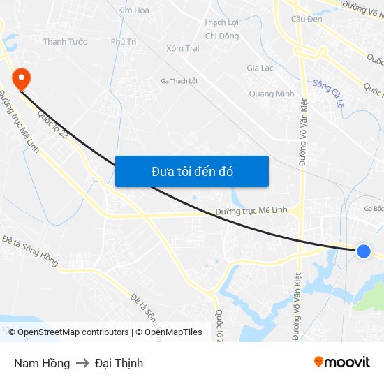 Nam Hồng to Đại Thịnh map