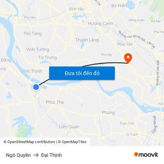 Ngô Quyền to Đại Thịnh map