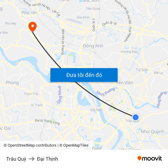 Trâu Quỳ to Đại Thịnh map