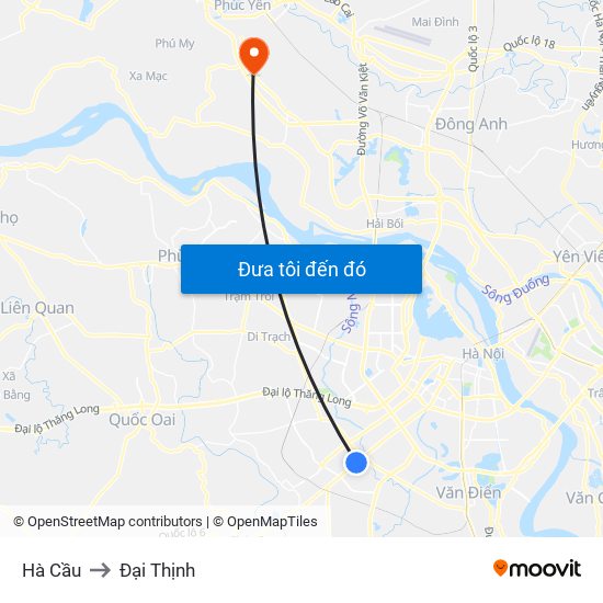 Hà Cầu to Đại Thịnh map