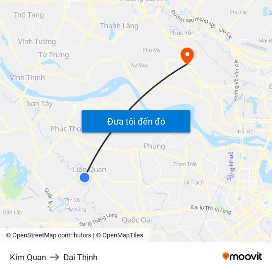 Kim Quan to Đại Thịnh map