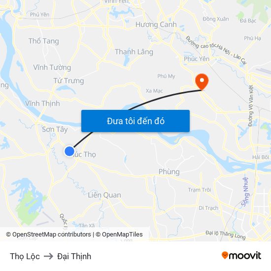 Thọ Lộc to Đại Thịnh map