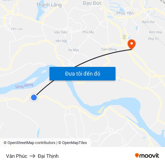 Vân Phúc to Đại Thịnh map