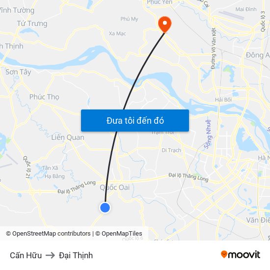 Cấn Hữu to Đại Thịnh map