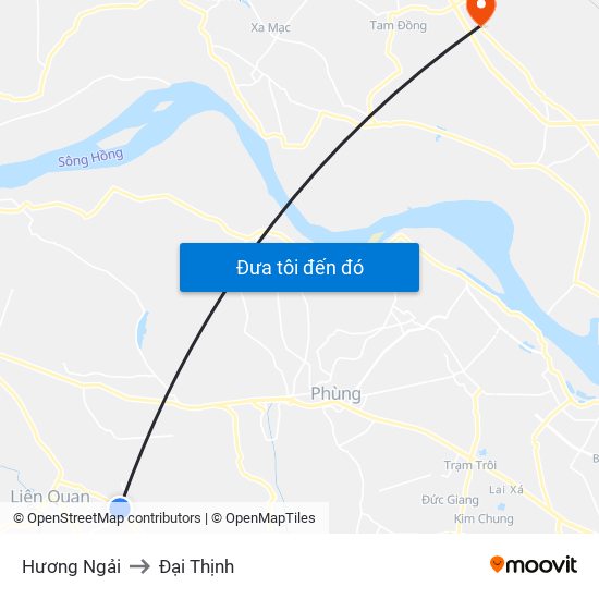 Hương Ngải to Đại Thịnh map