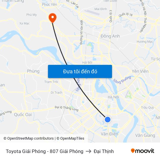 Toyota Giải Phóng - 807 Giải Phóng to Đại Thịnh map