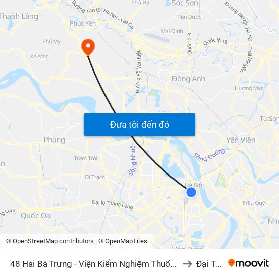 48 Hai Bà Trưng - Viện Kiểm Nghiệm Thuốc Trung Ương to Đại Thịnh map