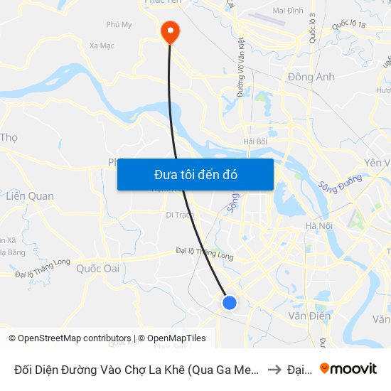 Đối Diện Đường Vào Chợ La Khê (Qua Ga Metro La Khê) - 405 Quang Trung (Hà Đông) to Đại Thịnh map