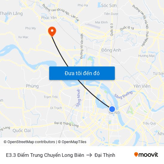 E3.3 Điểm Trung Chuyển Long Biên to Đại Thịnh map