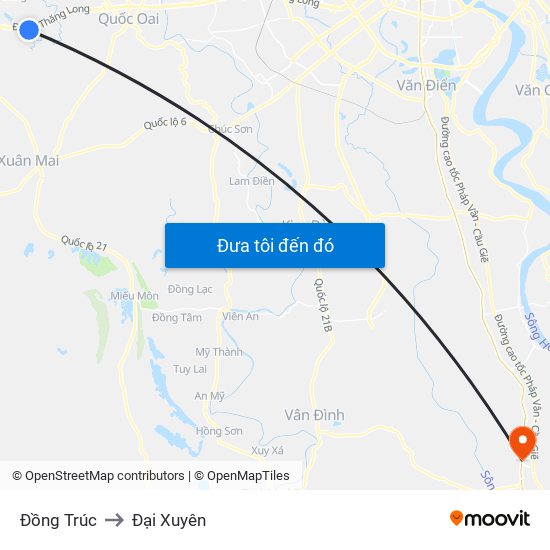 Đồng Trúc to Đại Xuyên map