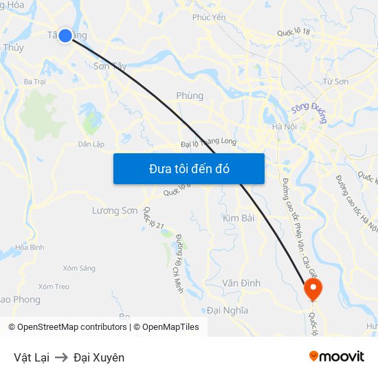 Vật Lại to Đại Xuyên map