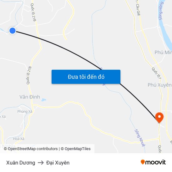 Xuân Dương to Đại Xuyên map