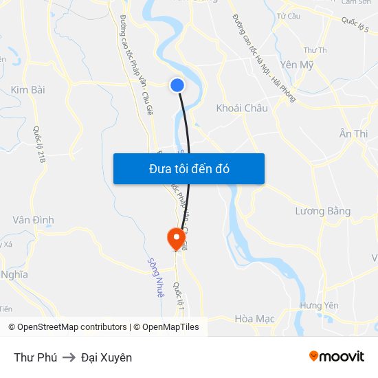 Thư Phú to Đại Xuyên map