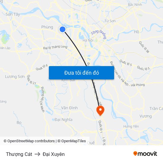 Thượng Cát to Đại Xuyên map