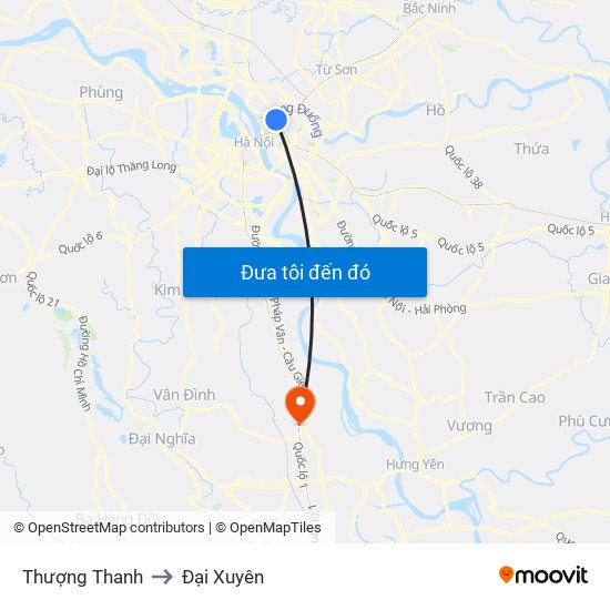 Thượng Thanh to Đại Xuyên map