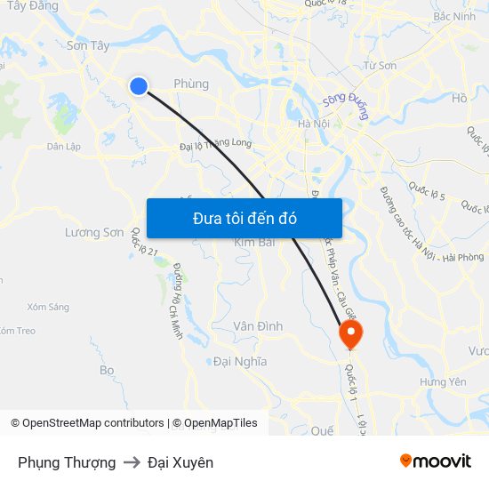 Phụng Thượng to Đại Xuyên map