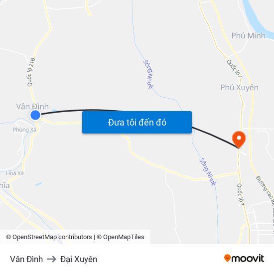 Vân Đình to Đại Xuyên map