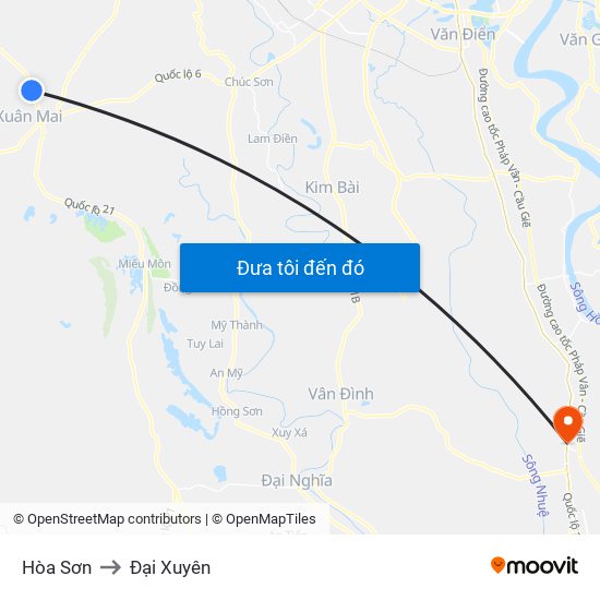 Hòa Sơn to Đại Xuyên map