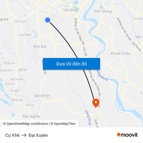 Cự Khê to Đại Xuyên map