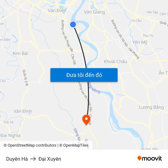 Duyên Hà to Đại Xuyên map