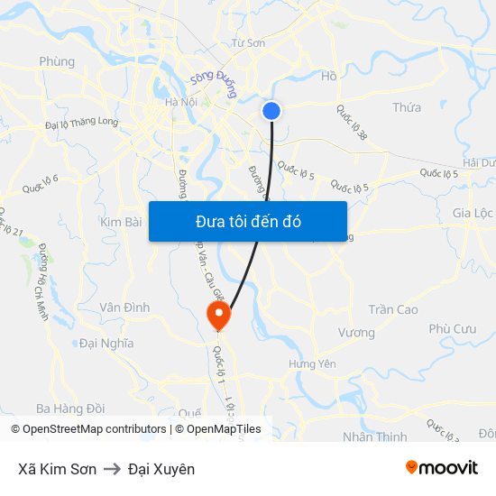 Xã Kim Sơn to Đại Xuyên map