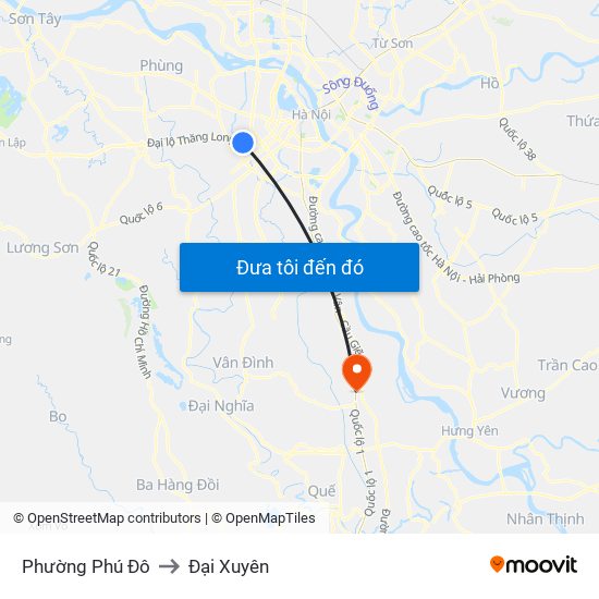Phường Phú Đô to Đại Xuyên map