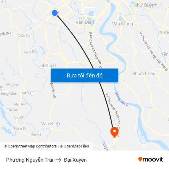 Phường Nguyễn Trãi to Đại Xuyên map