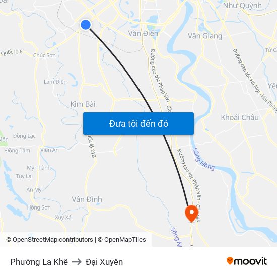 Phường La Khê to Đại Xuyên map